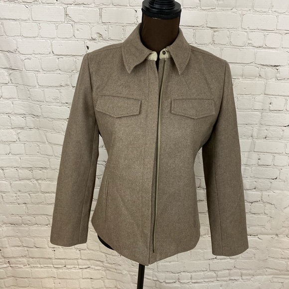 J CREW Camel WOOL Blend Short Lined Car Coat - Picture 2 of 8